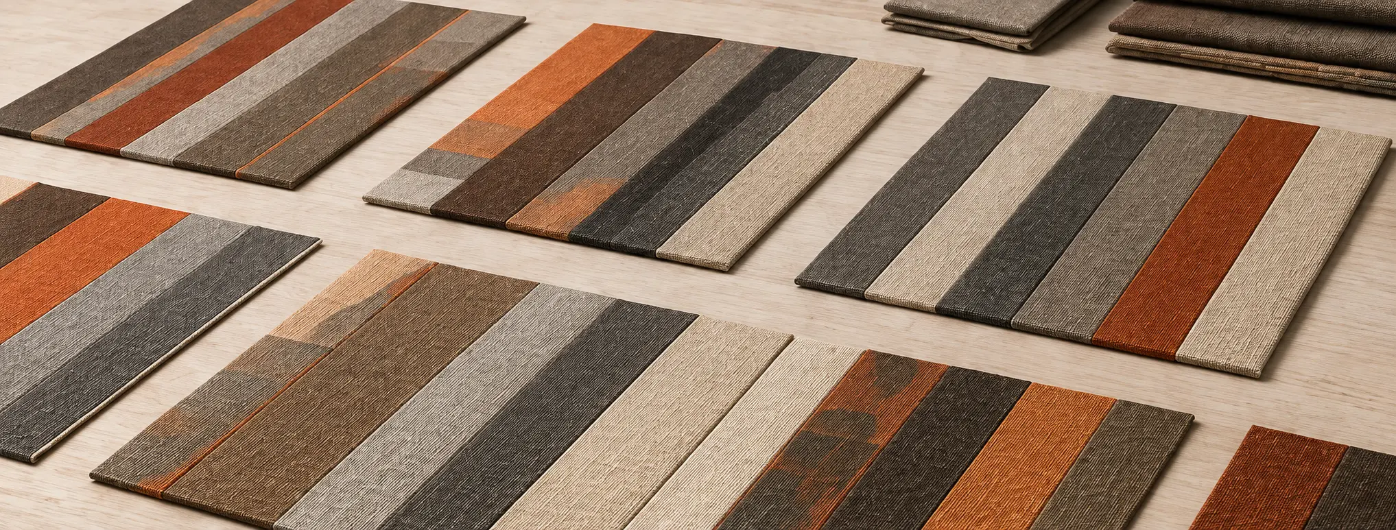 Ensayos de ritmo y proporción con combinaciones textiles